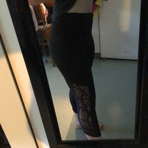 Black Lululemon Crop Leggings with Mesh Size 6